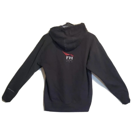 SpaceX Hoodie Pullover Falcon Heavy Earth Black Men’s Size Medium - Picture 4 of 8